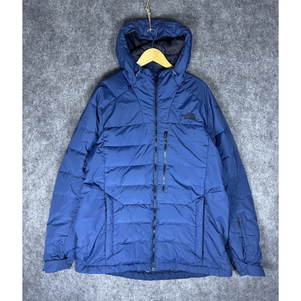 North Face Mens Blue 550 Gortex Infinium Hooded Full Zip Down Jacket Size 2XL